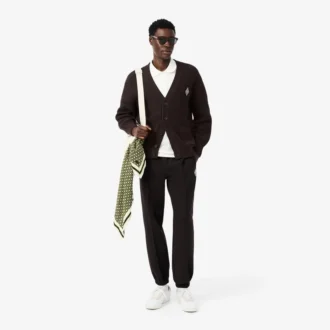 Cardigan de algodón acanalado de corte holgado