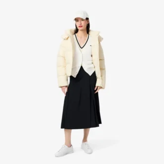 Cardigan de algodón con punto Moss y cuello en V para mujer