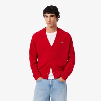 Cardigan de lana de corte holgado para hombre