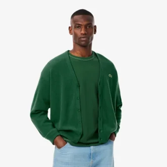 Cardigan de lana de corte holgado para hombre