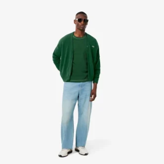 Cardigan de lana de corte holgado para hombre