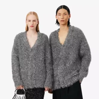 Cardigan de punto con lurex de la pasarela