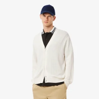 Cardigan de punto elástico fluido para hombre