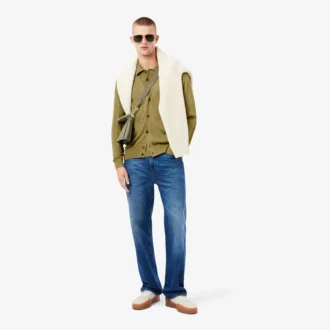 Cardigan de punto elástico fluido para hombre