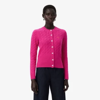 Cardigan de punto trenzado de cachemira Runway