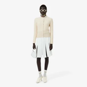 Cardigan de punto trenzado de cachemira Runway