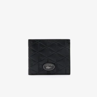 Cartera de cuero con monograma mediana