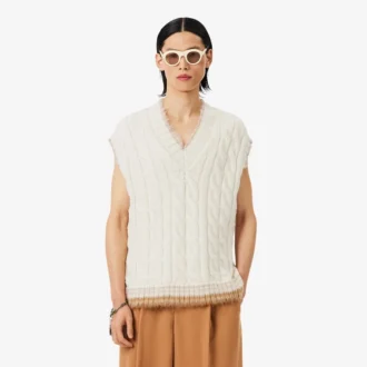 Chaleco de lana de punto trenzado Runway