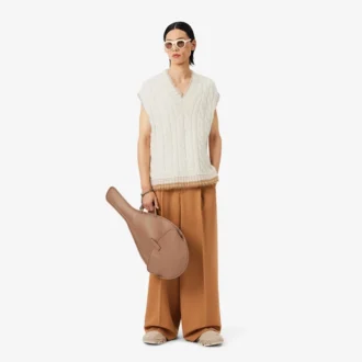Chaleco de lana de punto trenzado Runway