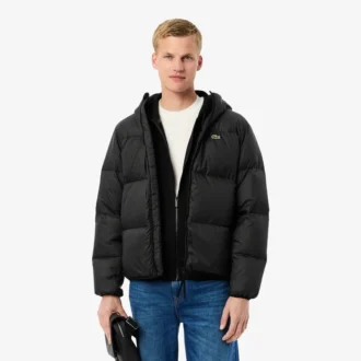 Chaqueta acolchada con capucha repelente al agua para hombre
