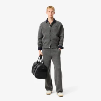 Chaqueta bomber de jersey de lana merino para hombre