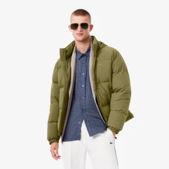 Chaqueta de plumón con capucha repelente al agua para hombre