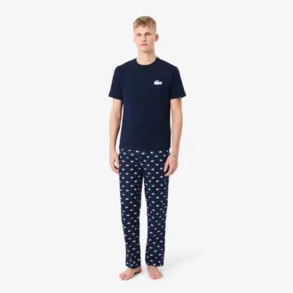 Conjunto de pijama de algodón con estampado de cocodrilo