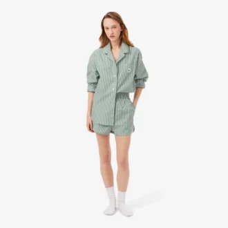 Conjunto de pijama oversize de popelín a rayas