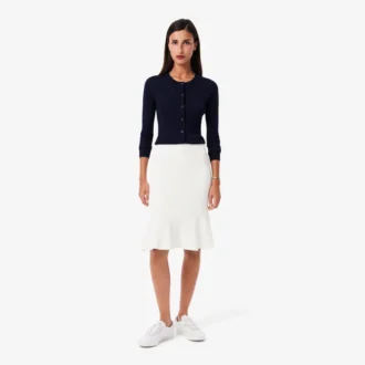 Falda midi de mujer con canalé 3D