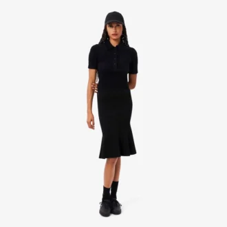 Falda midi de punto acanalado 3D para mujer
