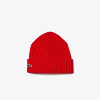 Gorro unisex de punto acanalado de lana cepillada