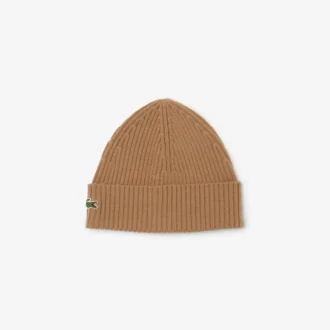 Gorro unisex de punto acanalado de lana cepillada