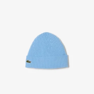 Gorro unisex de punto acanalado de lana cepillada