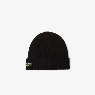 Gorro unisex de punto acanalado de lana cepillada