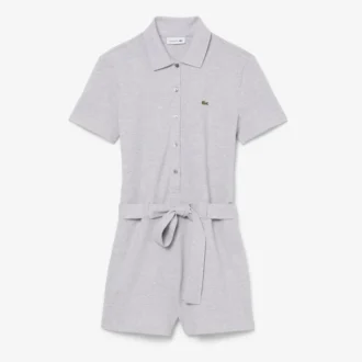 Mono con cuello polo de piqué elástico