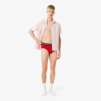 Pack de 3 calzoncillos de algodón con logo en la cintura para hombre