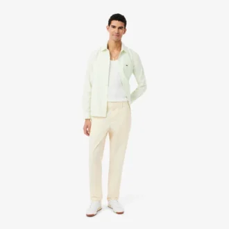 Pantalones chino de sarga de algodón de corte regular