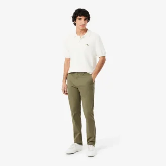 Pantalones chino de sarga elástica de corte ajustado