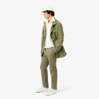 Pantalones chino de sarga elástica de corte ajustado