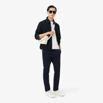 Pantalones chino de sarga elástica de corte ajustado