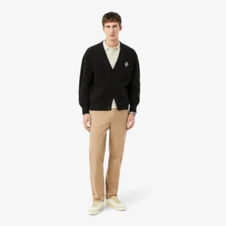Pantalones chinos de sarga de algodón de corte regular