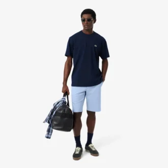 Pantalones cortos chinos de sarga elástica