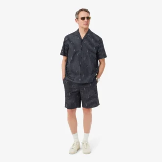 Pantalones cortos de algodón con rayas y estampado de cocodrilo