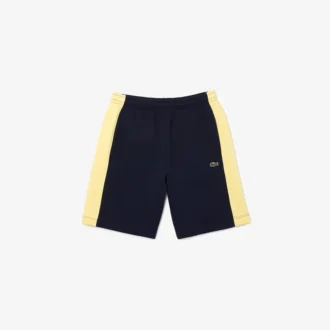 Pantalones cortos de felpa cepillada con bloques de color para hombre