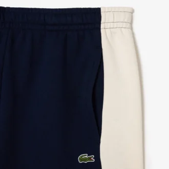 Pantalones cortos de felpa con bloques de color de corte regular para hombre