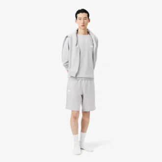 Pantalones cortos de pijama de felpa de corte recto para hombre
