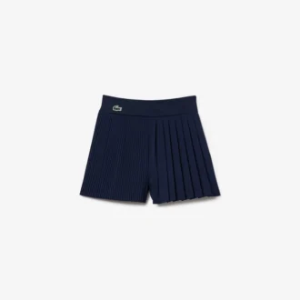 Pantalones cortos de tenis con pliegues y forro para mujer