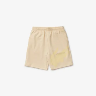 Pantalones cortos oversize de felpa de algodón orgánico con estampado de cocodrilo para hombre