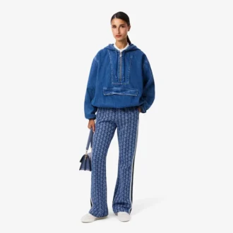 Pantalones de chándal acampanados con monograma para mujer