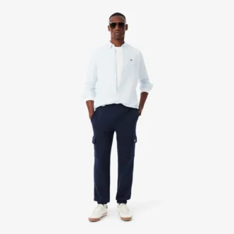 Pantalones de chándal cargo de felpa para hombre