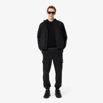Pantalones de chándal cargo de felpa para hombre