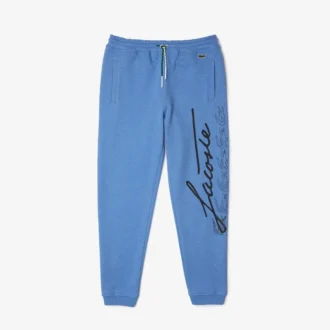 Pantalones de chándal de felpa de algodón con estampado Signature y cocodrilo para hombre