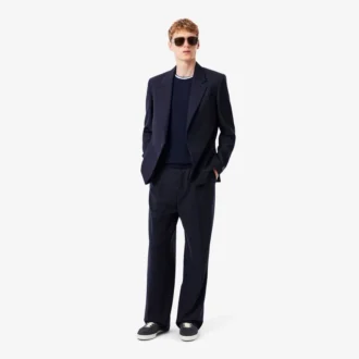 Pantalones de lana afieltrada de corte recto para hombre