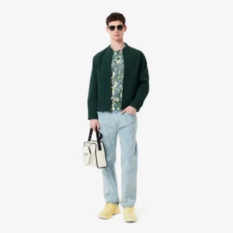 Pantalones de mezclilla de corte recto con estampado para hombre