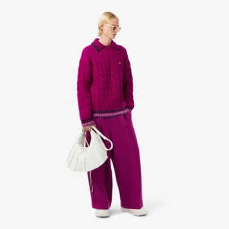 Pantalones de sarga de lana de corte ancho de la colección Runway