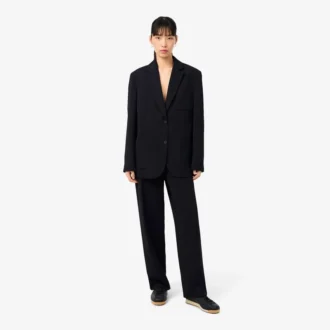 Pantalones de traje oversize de piqué fluido