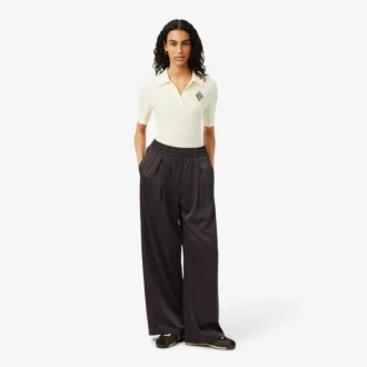 Pantalones oversize de satén con elástico