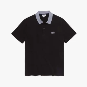 Polo de algodón con cuello en contraste para hombre