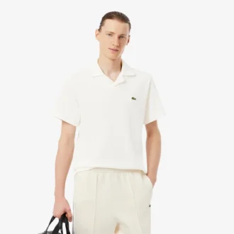 Polo de algodón y lino de corte clásico