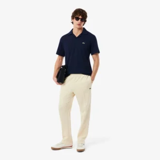 Polo de algodón y lino de corte clásico